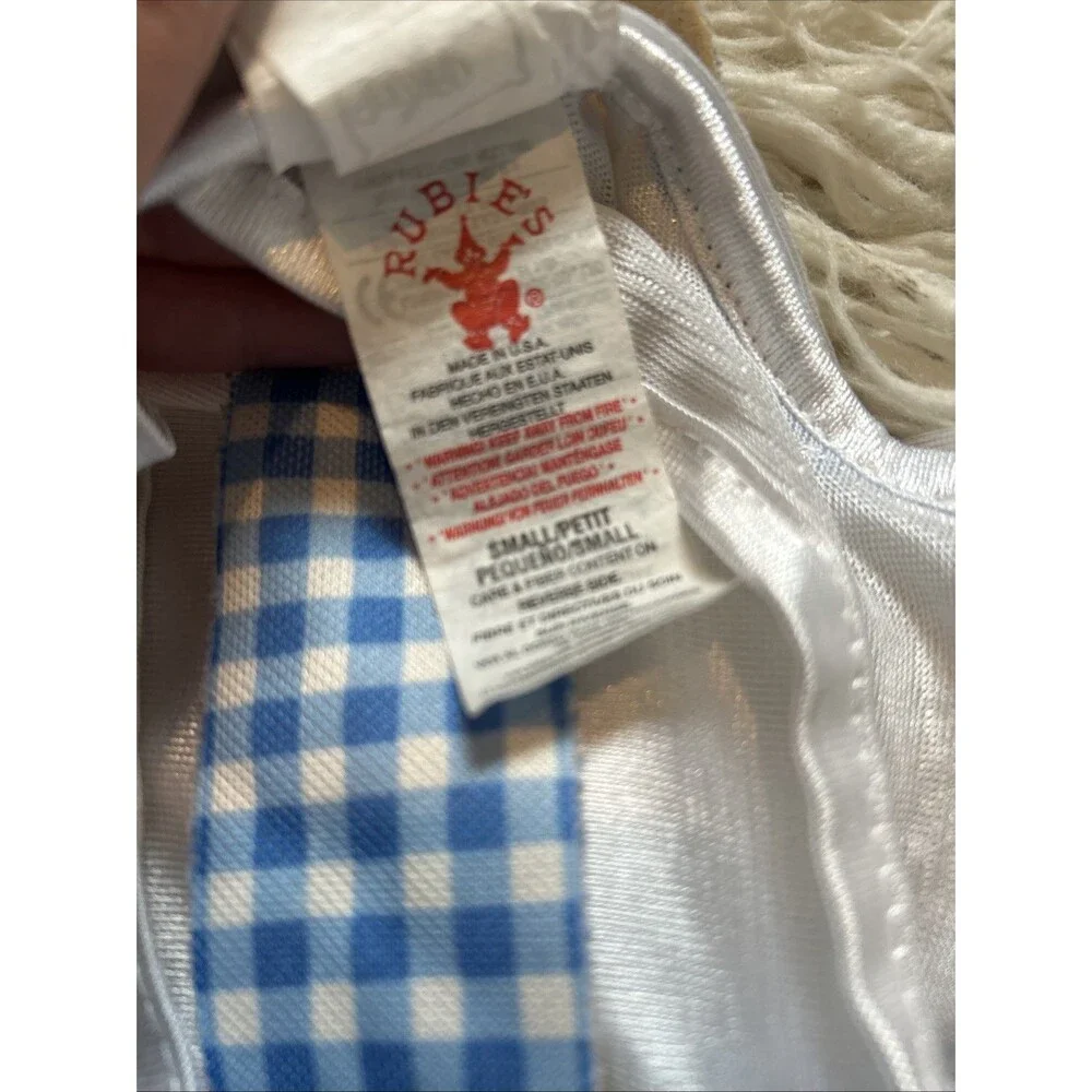 Girls  Dorothy Wizard of Oz pinafore gingham blue dress Halloween costume S